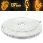 5m Mangueira Led Neon Corte 2,5cm Flex 12v Branco Quente + Fonte Bivolt