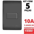 5un Interruptor Paralelo Three Way 10A Com Placa Habitat Black FAME