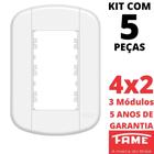 5un Placa 4X2 03 Módulos Com Suporte Blanc Mais FAME