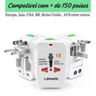 5X Adaptador de Tomada Universal Bivolt Protetor Descarga Elétrica Compatível Com + de 150 Países