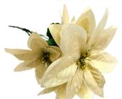 5x Buque Flor Natalina Artificial Enfeite 25 Flores Dourado