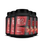 5x Whey Isolado Protein Morango 900g Hf Suplementos - HF SUPLEMENTS