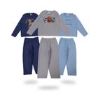 6 Acessorio de Masculino Infantil Juvenil Plush 3 Calças e 3 Blusas de Inverno para Crianças