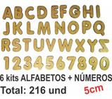 6 Alfabetos e Números Mdf Madeira 5cm 216 Letras e Número - Mega Impress