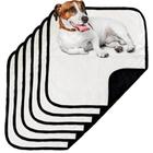 6 Caminhas para Cães e Gatos Dobrável 200 Lavagens 45x45 Branco com Borda Preta Antipulgas Quality