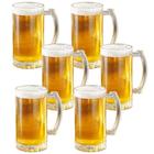 6 Caneca De Chopp Cerveja Vidro Reforçado 500Ml Sublimação - Bfx