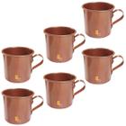 6 Canecas Moscow Mule Alumínio Pintado Cobre 350 Ml Drinks