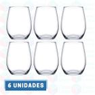 6 Copo Amber 465ML Transparente Redondo Drinks Água Suco