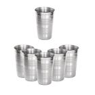 6 Copos Aço Inox Resistente Grande Cerveja Agua Suco 390ml