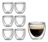 6 Copos De Cafe Vidro Duplo Expresso 80ml - Mimo Style