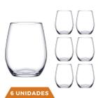 6 Copos De Vidro Transparente Redondo Amber Pasabahçe 440ml