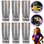 6 Copos Quadrados Vidro 320ml Jogo Sofisticado Kit Resistente Design Conjunto Moderno Elegante Festa