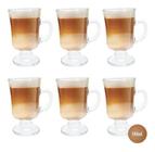 6 Copos Taça Capuccino Chocolate Café Expresso Vidro 144ml - Transparente