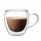 6 Copos Vidro Duplo Parede Dupla P Café Chá 80ml Com Alça