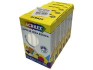 6 Cxs Lápis De Cera Estaca Branco - Acrilex