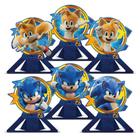 6 Enfeite Display Decoração De Mesa Tema Festa Sonic 2