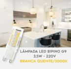 6 Lâmpadas LED G9 Halopin 220V 3,5W Luz Branca Quente/3000K-Lustres Luminárias e Arandelas