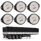 6 Lanterna Frontal Carreta LED Cristal 65mm c/ Sup. - Conect