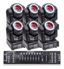 6 Mini Moving Farol Beam 60w 2in1 Effect Color Beam Led + Mesa Dmx