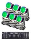 6 Mini Moving Head Globo Rgbw 100w Borda Led + Mesa Dmx - LUATEK