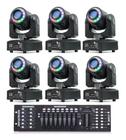 6 Moving Head Spot Led 60w 8 Cores + Fita Led + Mesa DMX 16CH