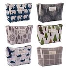 6 Peças Canvas Cosmetic Bags Canvas Makeup Bags Printed Makeup Bag spacific Multi-Function Travel Cosmetic Bag Accessories with Zipper for Women Girls,6 Styles