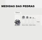 6 Pedras Zircônia Brancas 1 mm, 2mm, 3mm, 4mm, 5mm, 10 mm