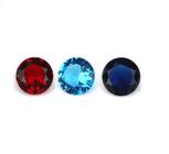 6 Pedras Zircônias Redonda Para Pingente Anel Brinco 5 mm Cores Azul Clara, Azul e Vemelha 2 de cada Cor