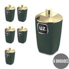 6 Porta Algodão Premium Com Tampa Verde com Dourado UZ