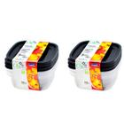 6 potes 580ml plástico tampa mantimentos alimentos Vasilha marmita tapoer tupperware tapuer plasútil