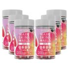 6 Potes - Gummie Aliv Hair, Skin & Nails, Gammy Cabelo Pele - Meno Aliv