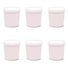 6 Potes Para Alimentos 900 ML Branco PP Com Tampa 13x9,5Cm - generic