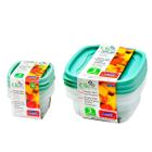 6 Potes plásticos mantimentos 200ml 580ml Vasilha marmita tapoer tupperware tapuer verde plasútil