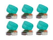 6 Potes Plásticos Marmita Reutilizável Micro-ondas Freezer