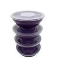 6 Potes Redondo Com Tampa Marmita Sobremesa 600 Ml Roxo