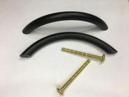 6 Puxador P/ Moveis Em Aluminio Maciço Arco 96mm Preto Fosco