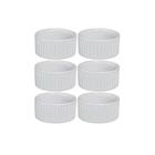 6 Ramequin 40ml Branco Porcelana Canelado Refratario Restaurante Doceria Sorveteria Petisco Ramekin