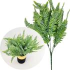 6 Ramos Samambaia Flor Planta Artificial Com 35 Folhas 40cm