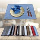 6 Sousplats para Mesa e 6 Porta Copos Sisal Azul Claro