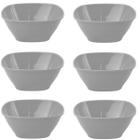 6 Tigela Quadrada Bowl Kit em Melamina Pote Cinza 300ml - Sk