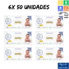 6 Toalhas Umedecidas Lenço Infantil Isababy Tradicional com 50 Unidades Tampa Flip Top