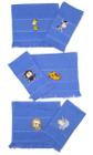 6 Toalhinhas de Mão 23x36 Bordadas com Tema Safári Infantil. Toalha de Boca, Bebê, Escolar, Lancheira