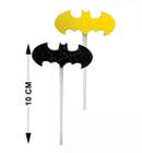 6 Topper Doces Docinhos Festa Batman Morcego EVA Glitter 10 cm Vivarte - Inspire sua Festa Loja