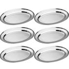 6 Travessas de Aço Inox Fundas para Saladas Massas Carnes Baixelas 35cm Grandes Hercules