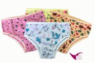 6 Unidades  Estampadas Sortidas Calcinha Infantil 100% Algodão - REF.010