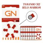 60 Pilhas/Baterias GN RESOUND para Aparelho Auditivo - tamanho 312 - SELO MARROM - GNRESOUND