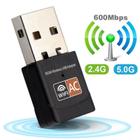 600Mbps Dual Band USB WiFi Wireless Dongle AC600 Lan Network Adapter 5GHz 2.4GHz