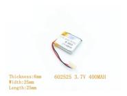 602525 2 Unidades 2 Fios 400mah 3,7v 6mm X 25mm X 25mm -