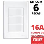 6un Interruptor Paralelo Three Way 3 Teclas 16A Com Placa Evidence FAME