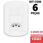 6un Interruptor Simples 16A e Tomada Padrão 2P+T 10A Com Placa Blanc Mais FAME